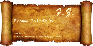 Fromm Zoltán névjegykártya
